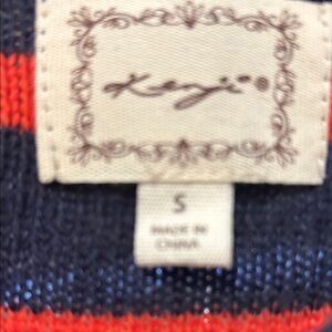 Keyi Women's Striped Sweater - Navy and Red